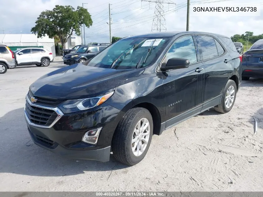 2019 Chevrolet Equinox Ls VIN: 3GNAXHEV5KL346738 Lot: 40320267