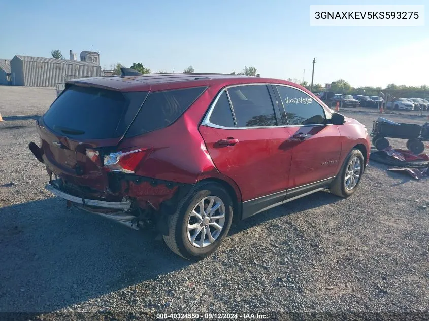 2019 Chevrolet Equinox Lt VIN: 3GNAXKEV5KS593275 Lot: 40324550