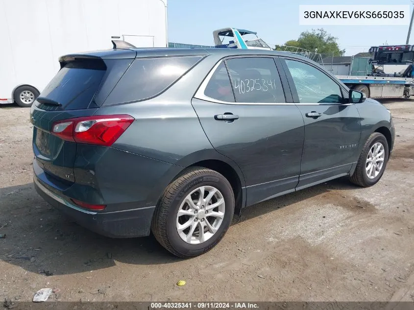 2019 Chevrolet Equinox Lt VIN: 3GNAXKEV6KS665035 Lot: 40325341