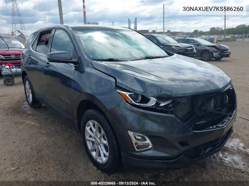 2019 Chevrolet Equinox Lt VIN: 3GNAXUEV7KS586260 Lot: 40329668