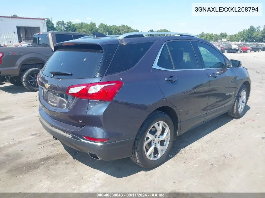 2019 Chevrolet Equinox Lt VIN: 3GNAXLEXXKL208794 Lot: 40330843