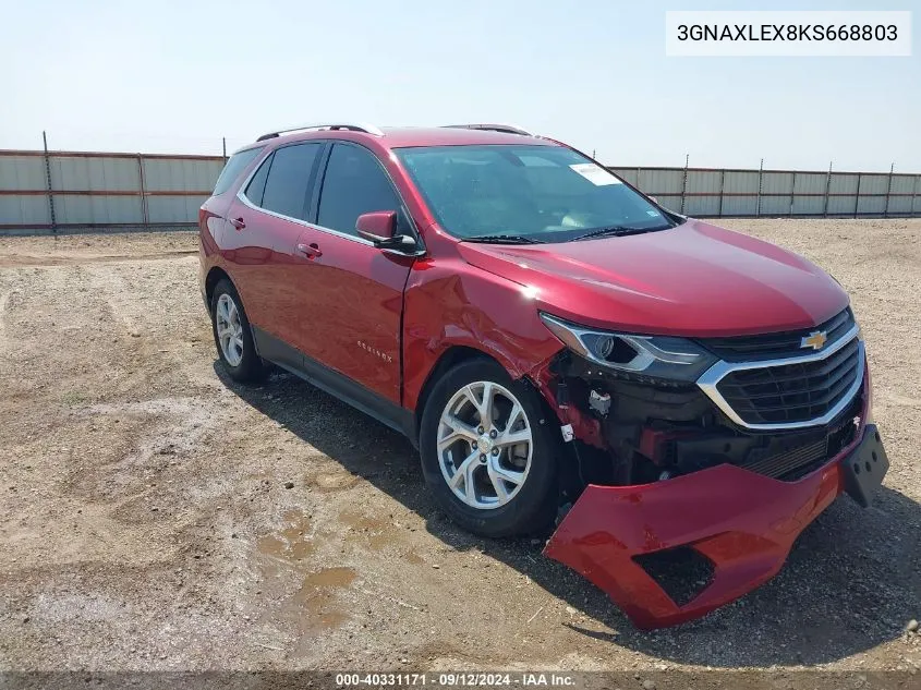 2019 Chevrolet Equinox Lt VIN: 3GNAXLEX8KS668803 Lot: 40331171