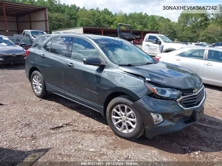 2019 Chevrolet Equinox Ls VIN: 3GNAXHEV6KS667242 Lot: 40331691