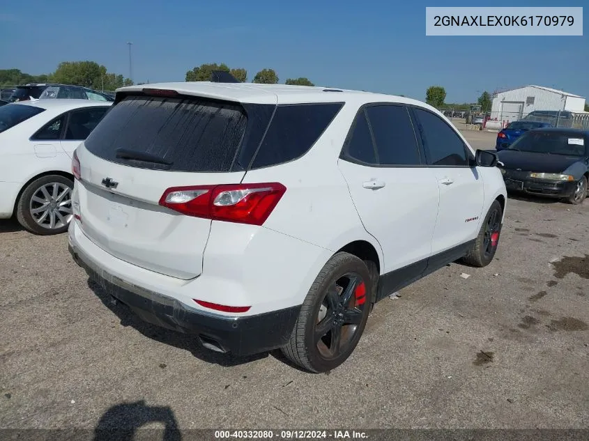 2019 Chevrolet Equinox Lt VIN: 2GNAXLEX0K6170979 Lot: 40332080