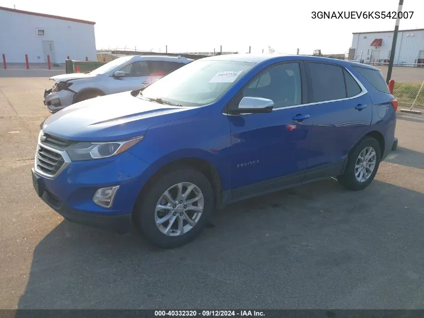 2019 Chevrolet Equinox Lt VIN: 3GNAXUEV6KS542007 Lot: 40332320