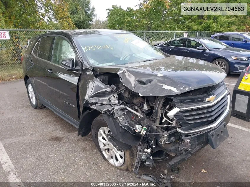 2019 Chevrolet Equinox Lt VIN: 3GNAXUEV2KL204663 Lot: 72426724