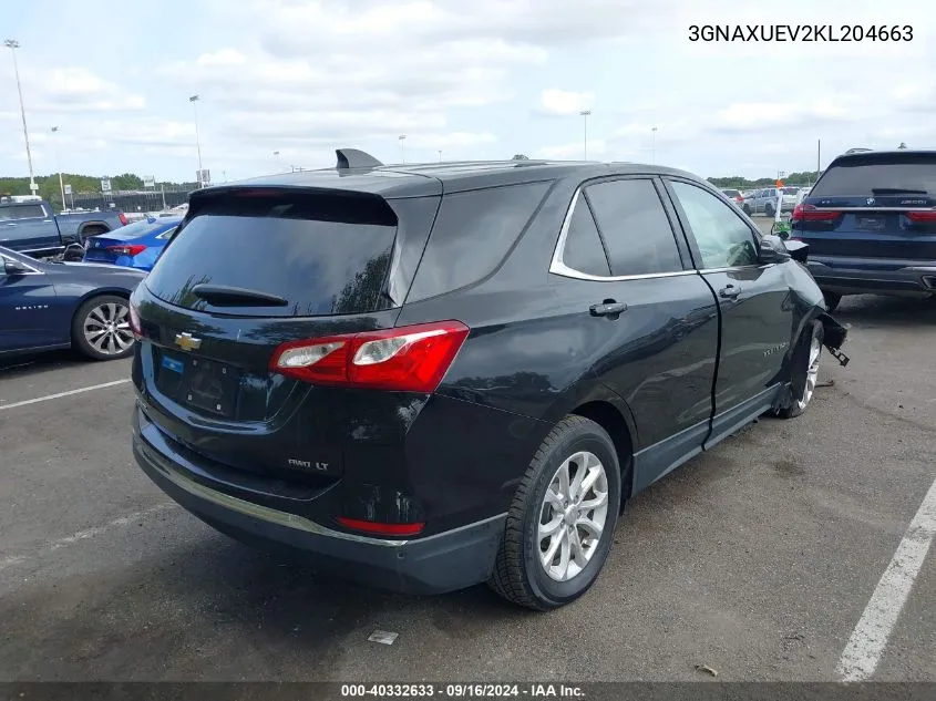 2019 Chevrolet Equinox Lt VIN: 3GNAXUEV2KL204663 Lot: 72426724