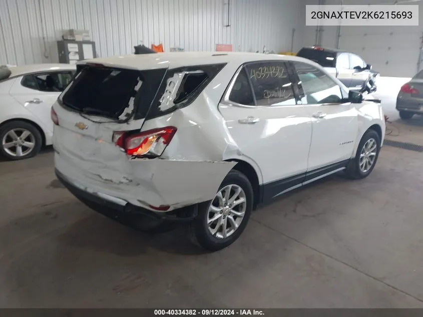 2GNAXTEV2K6215693 2019 Chevrolet Equinox Lt