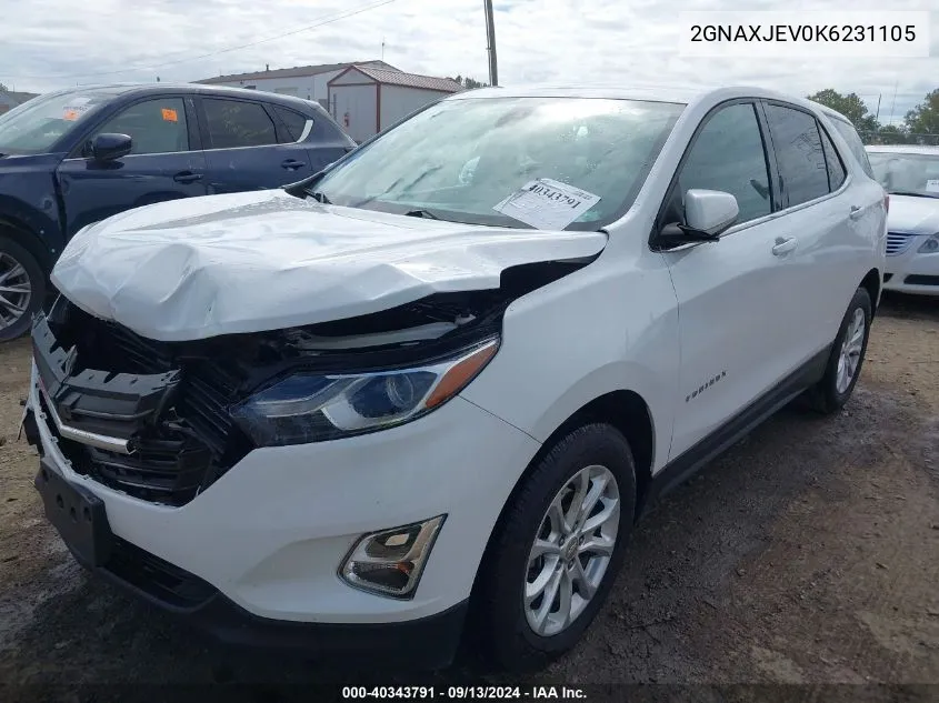 2GNAXJEV0K6231105 2019 Chevrolet Equinox Lt