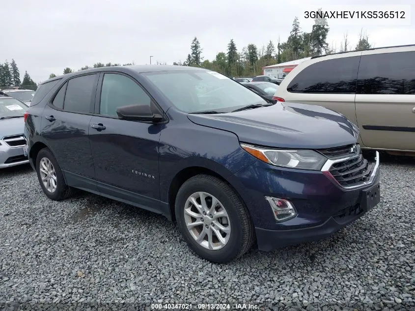 3GNAXHEV1KS536512 2019 Chevrolet Equinox Ls