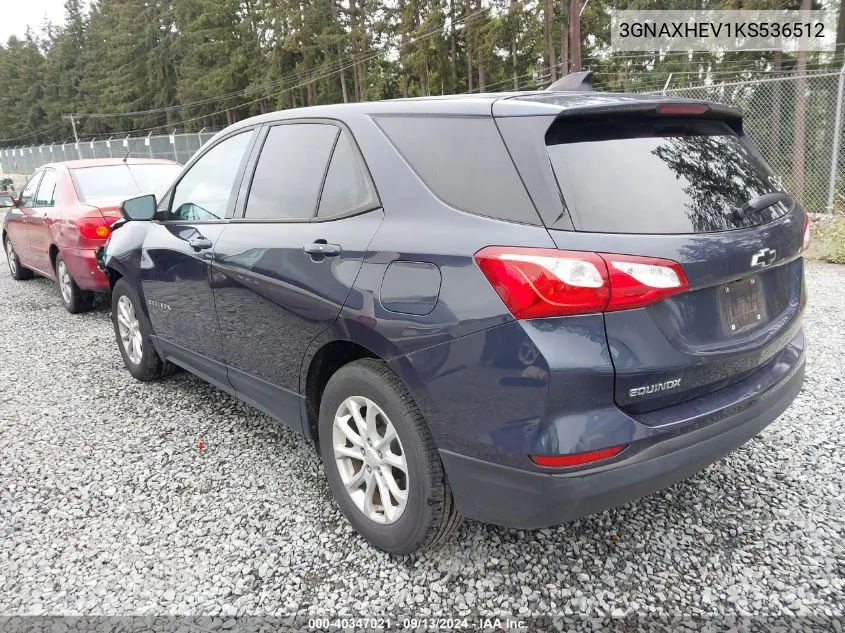 2019 Chevrolet Equinox Ls VIN: 3GNAXHEV1KS536512 Lot: 40347021