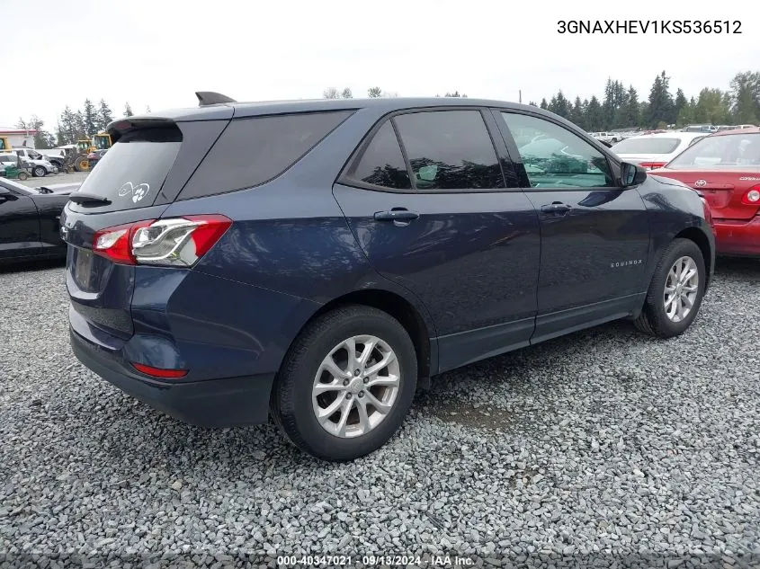 2019 Chevrolet Equinox Ls VIN: 3GNAXHEV1KS536512 Lot: 40347021