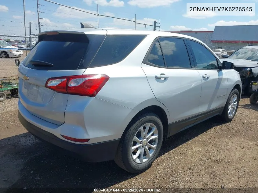 2019 Chevrolet Equinox Ls VIN: 2GNAXHEV2K6226545 Lot: 40669554