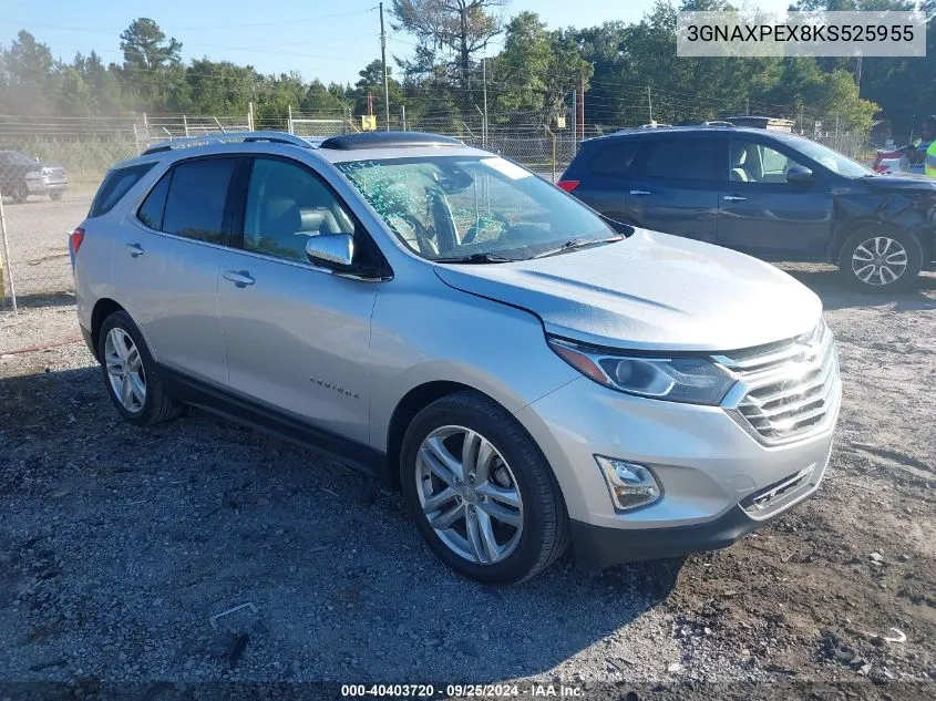 2019 Chevrolet Equinox Premier VIN: 3GNAXPEX8KS525955 Lot: 40403720