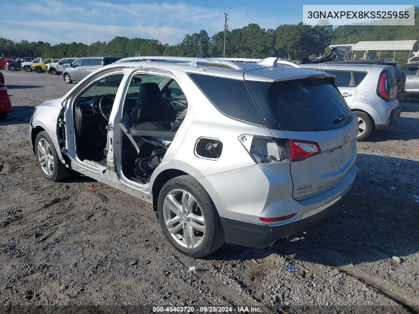 2019 Chevrolet Equinox Premier VIN: 3GNAXPEX8KS525955 Lot: 40403720