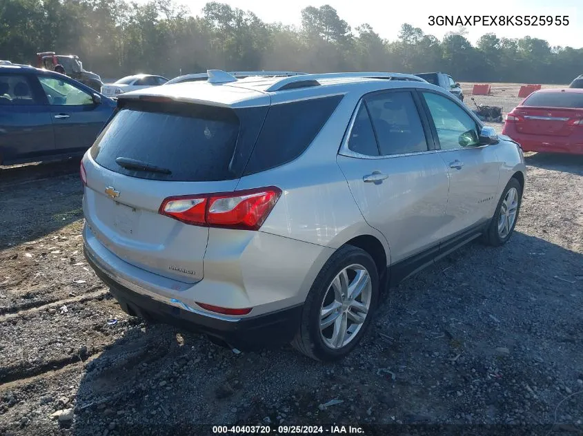 2019 Chevrolet Equinox Premier VIN: 3GNAXPEX8KS525955 Lot: 40403720