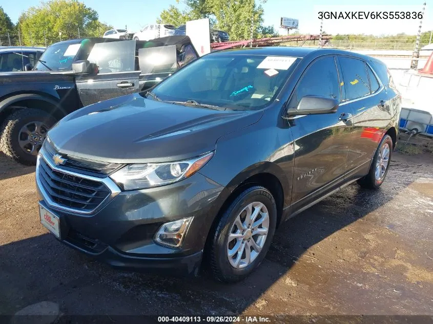 2019 Chevrolet Equinox Lt VIN: 3GNAXKEV6KS553836 Lot: 40409113