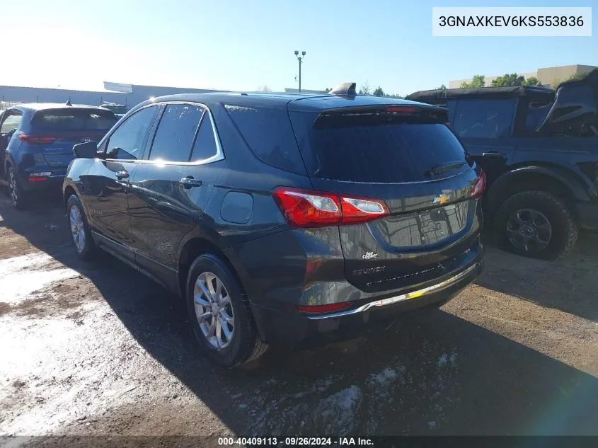 2019 Chevrolet Equinox Lt VIN: 3GNAXKEV6KS553836 Lot: 40409113