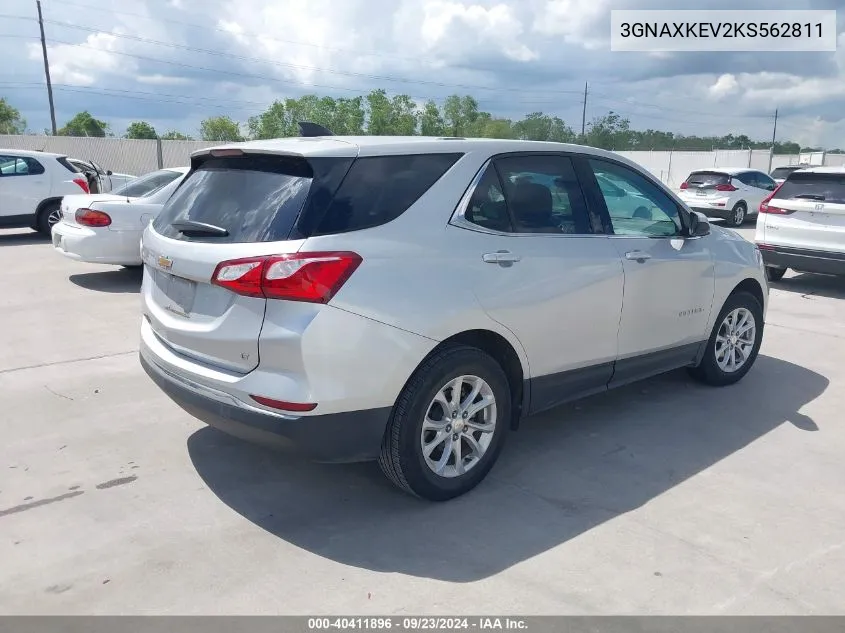 2019 Chevrolet Equinox Lt VIN: 3GNAXKEV2KS562811 Lot: 40411896