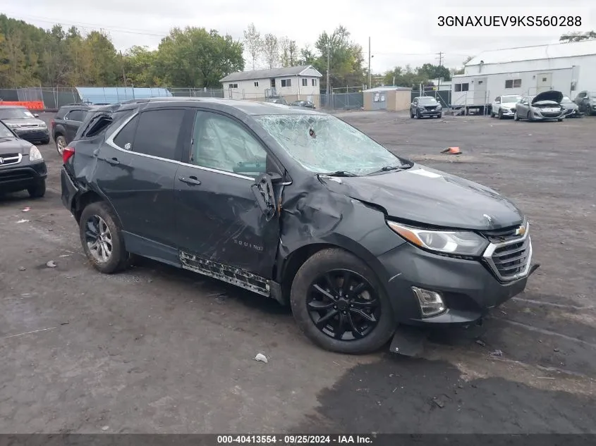 2019 Chevrolet Equinox Lt VIN: 3GNAXUEV9KS560288 Lot: 40413554