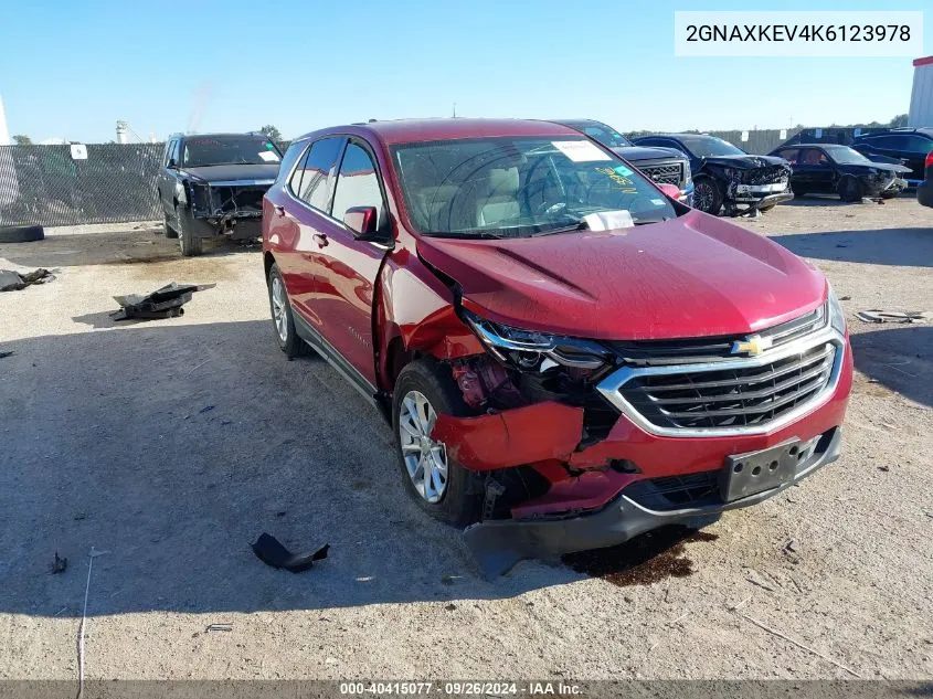 2019 Chevrolet Equinox Lt VIN: 2GNAXKEV4K6123978 Lot: 40415077