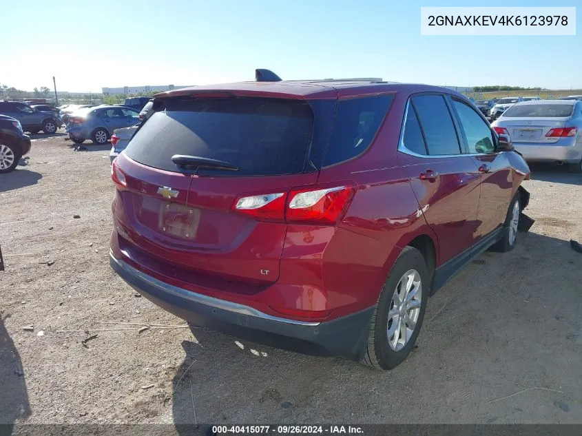 2019 Chevrolet Equinox Lt VIN: 2GNAXKEV4K6123978 Lot: 40415077