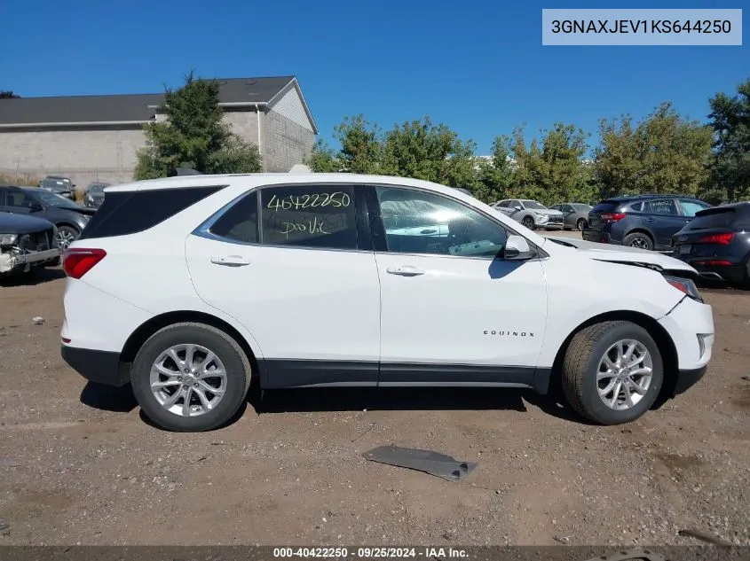 2019 Chevrolet Equinox Lt VIN: 3GNAXJEV1KS644250 Lot: 40422250