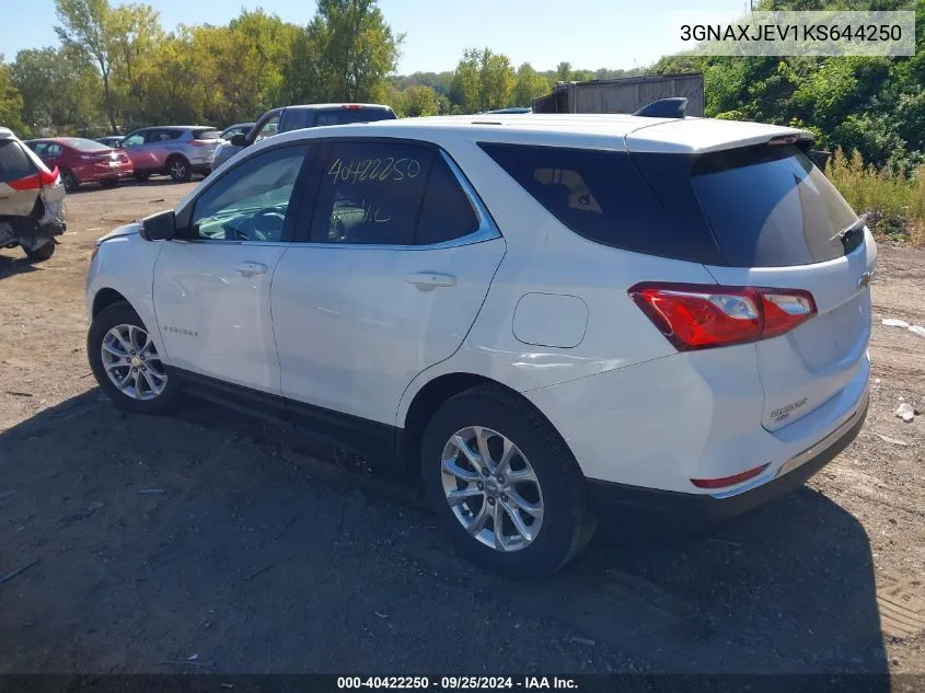 2019 Chevrolet Equinox Lt VIN: 3GNAXJEV1KS644250 Lot: 40422250