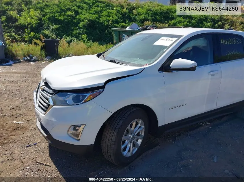 2019 Chevrolet Equinox Lt VIN: 3GNAXJEV1KS644250 Lot: 40422250