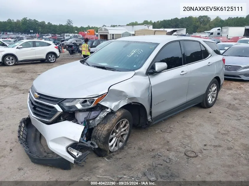 2019 Chevrolet Equinox Lt VIN: 2GNAXKEV5K6125111 Lot: 40422290