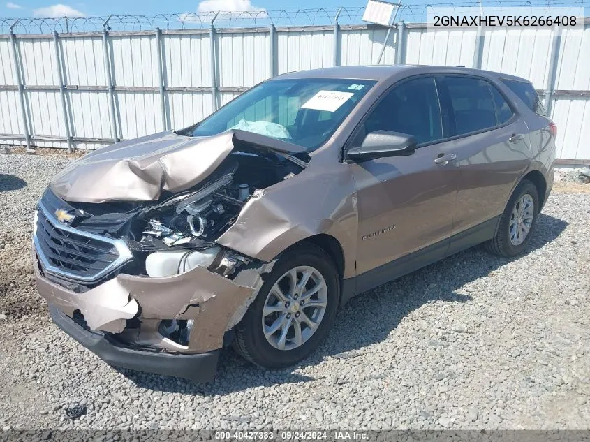 2019 Chevrolet Equinox Ls VIN: 2GNAXHEV5K6266408 Lot: 40427383