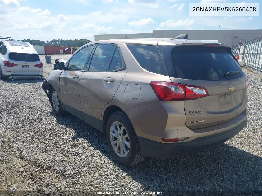 2019 Chevrolet Equinox Ls VIN: 2GNAXHEV5K6266408 Lot: 40427383