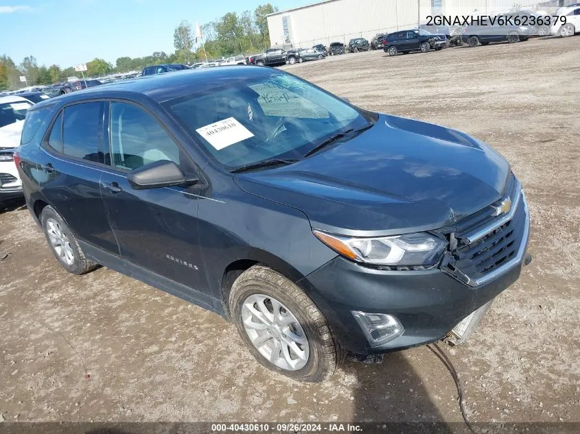 2019 Chevrolet Equinox Ls VIN: 2GNAXHEV6K6236379 Lot: 40430610