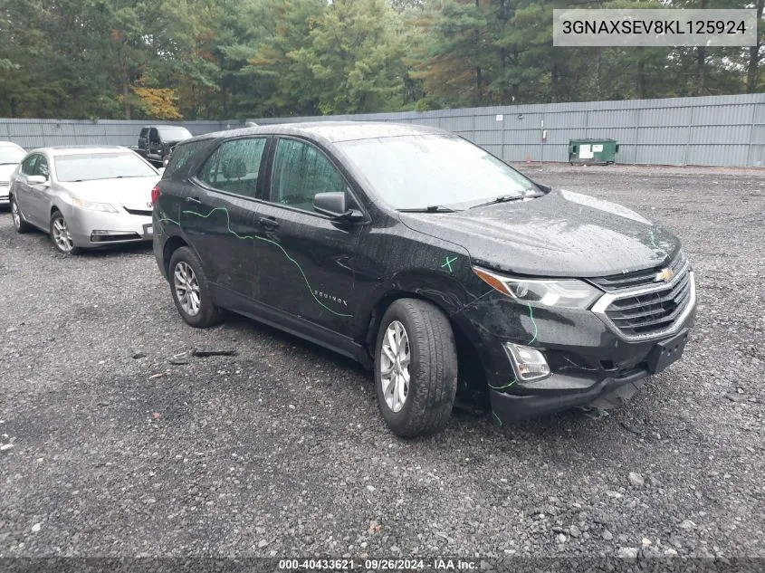 2019 Chevrolet Equinox Ls VIN: 3GNAXSEV8KL125924 Lot: 40433621