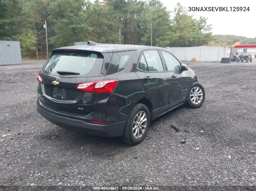 2019 Chevrolet Equinox Ls VIN: 3GNAXSEV8KL125924 Lot: 40433621