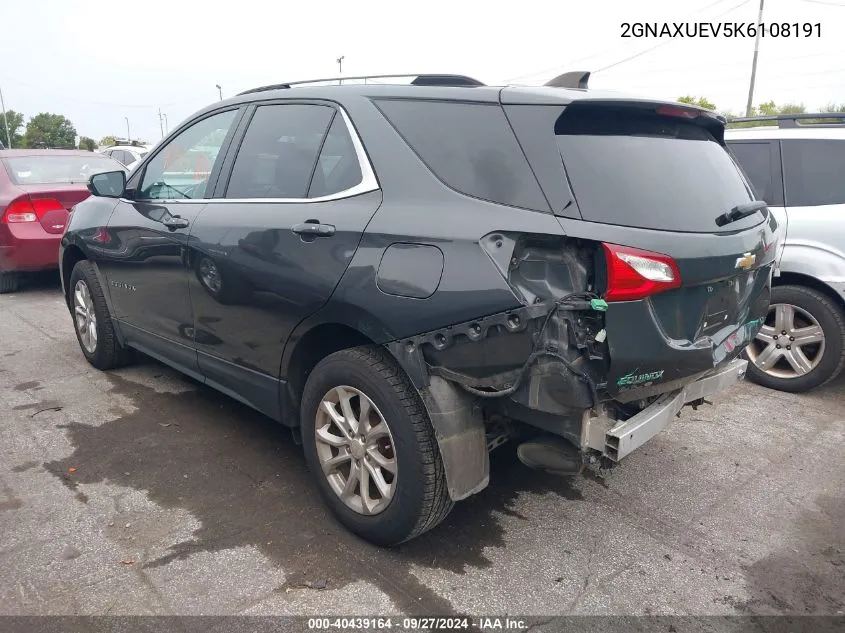 2019 Chevrolet Equinox Lt VIN: 2GNAXUEV5K6108191 Lot: 40439164