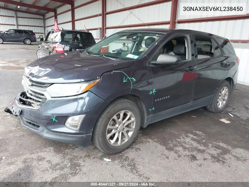 2019 Chevrolet Equinox Ls VIN: 3GNAXSEV6KL238450 Lot: 40441327