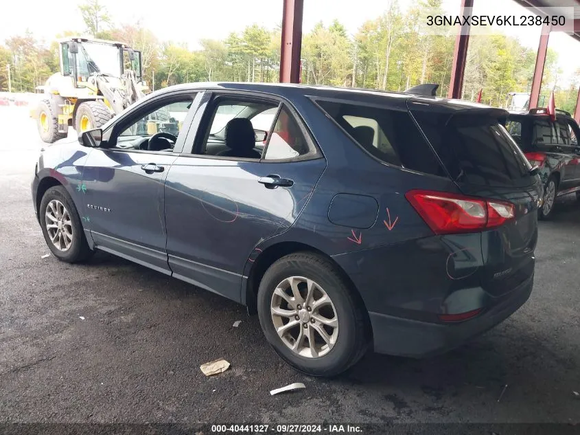 2019 Chevrolet Equinox Ls VIN: 3GNAXSEV6KL238450 Lot: 40441327