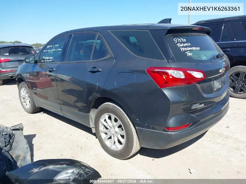 2019 Chevrolet Equinox Ls VIN: 2GNAXHEV1K6263361 Lot: 40442657