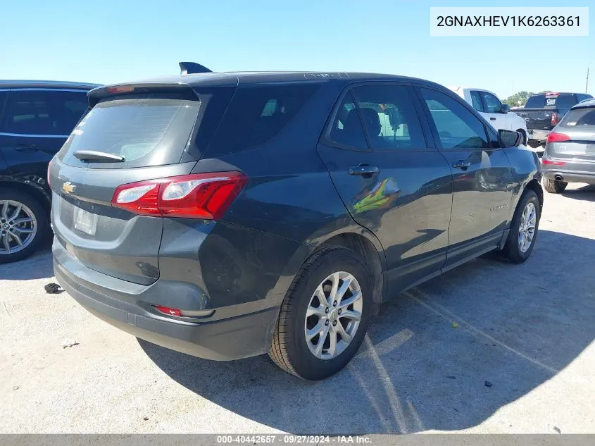 2019 Chevrolet Equinox Ls VIN: 2GNAXHEV1K6263361 Lot: 40442657