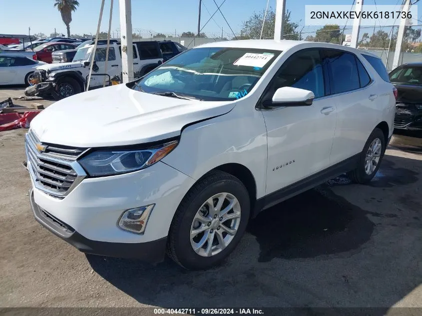 2019 Chevrolet Equinox Lt VIN: 2GNAXKEV6K6181736 Lot: 40442711