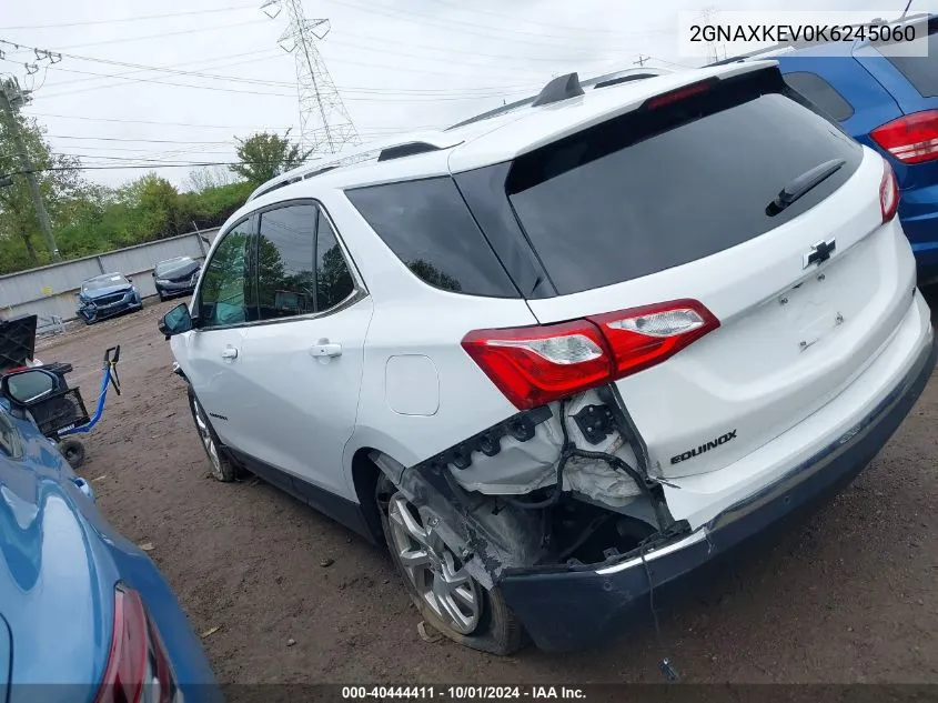 2019 Chevrolet Equinox Lt VIN: 2GNAXKEV0K6245060 Lot: 40444411