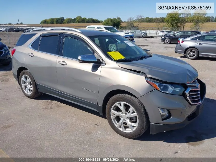 2019 Chevrolet Equinox Premier VIN: 3GNAXNEV7KS576169 Lot: 40446328