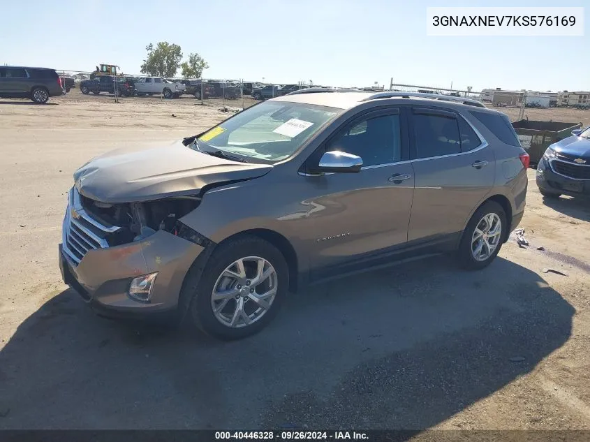 2019 Chevrolet Equinox Premier VIN: 3GNAXNEV7KS576169 Lot: 40446328