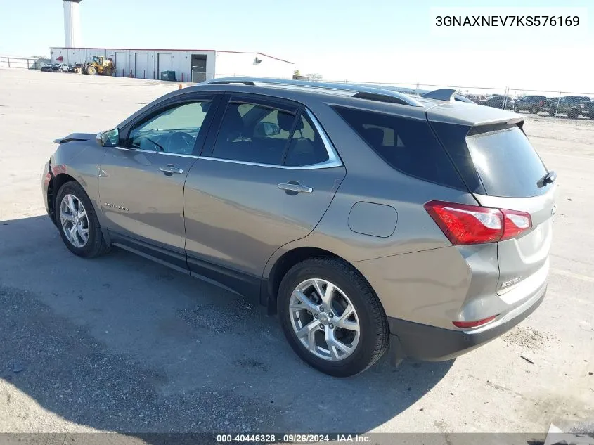 2019 Chevrolet Equinox Premier VIN: 3GNAXNEV7KS576169 Lot: 40446328