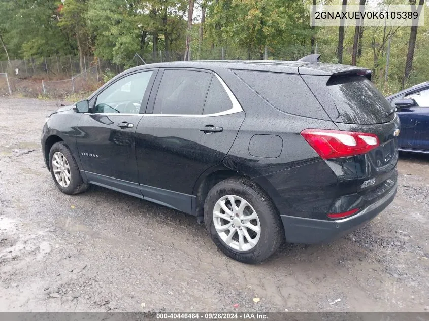 2019 Chevrolet Equinox Lt VIN: 2GNAXUEV0K6105389 Lot: 40446464