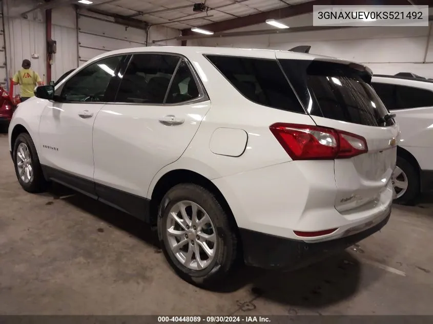 3GNAXUEV0KS521492 2019 Chevrolet Equinox Lt