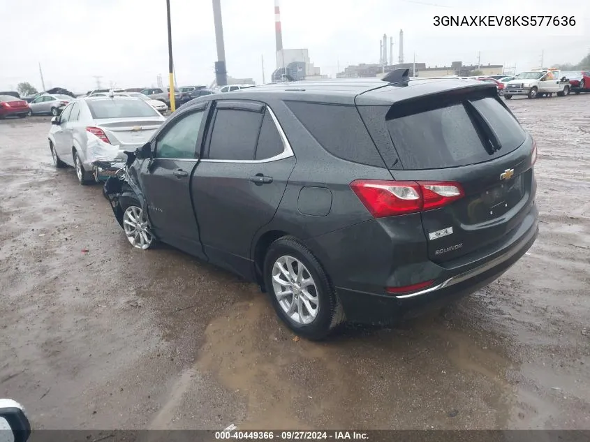 2019 Chevrolet Equinox Lt VIN: 3GNAXKEV8KS577636 Lot: 40449366