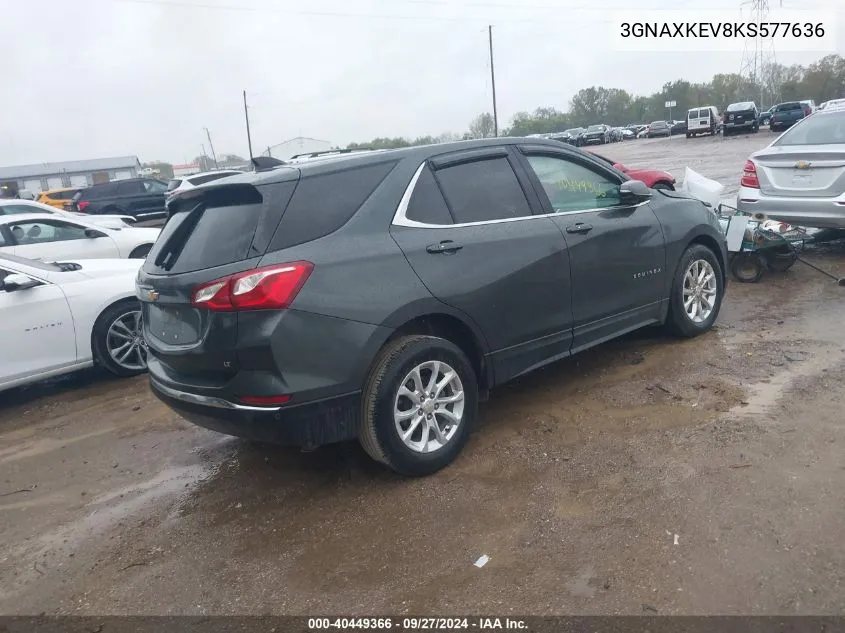 2019 Chevrolet Equinox Lt VIN: 3GNAXKEV8KS577636 Lot: 40449366