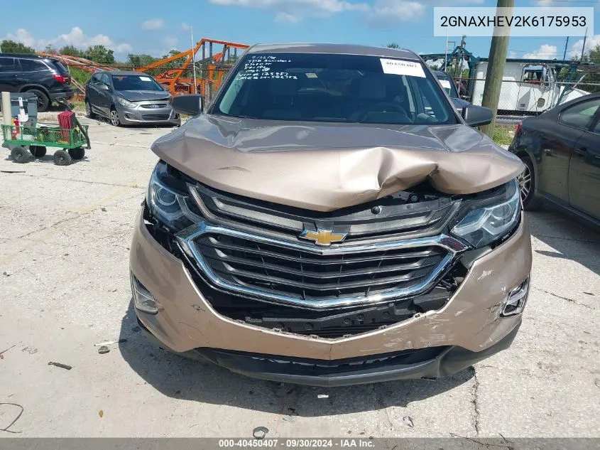 2019 Chevrolet Equinox Ls VIN: 2GNAXHEV2K6175953 Lot: 40450407